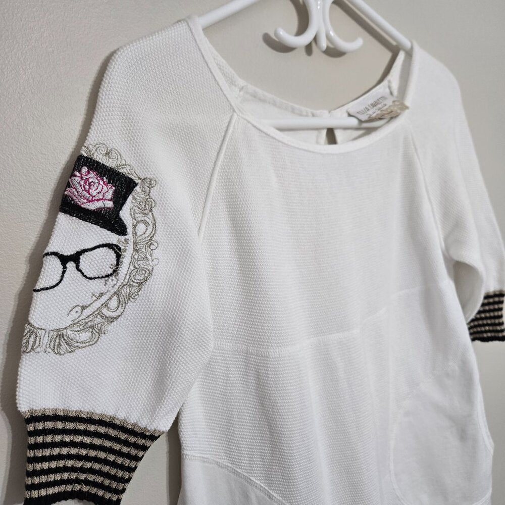 Elisa Cavaletti by Daniela Dallavalle Textured Embellished Tunic White XS